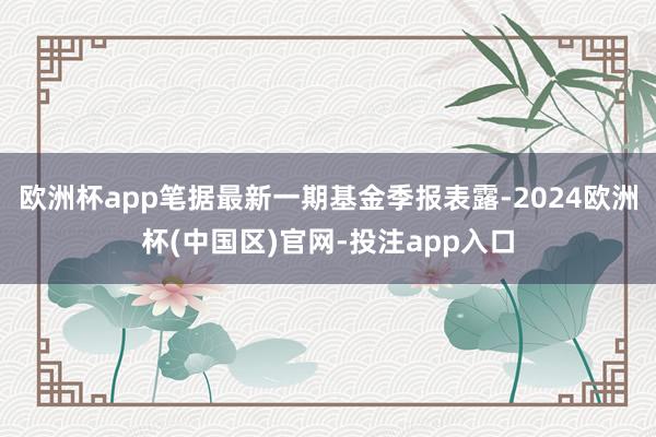欧洲杯app笔据最新一期基金季报表露-2024欧洲杯(中国区)官网-投注app入口
