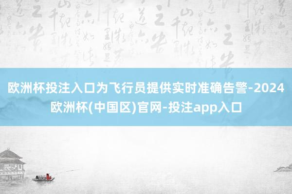 欧洲杯投注入口为飞行员提供实时准确告警-2024欧洲杯(中国区)官网-投注app入口