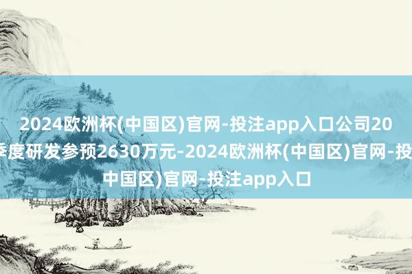 2024欧洲杯(中国区)官网-投注app入口公司2024年第四季度研发参预2630万元-2024欧洲杯(中国区)官网-投注app入口
