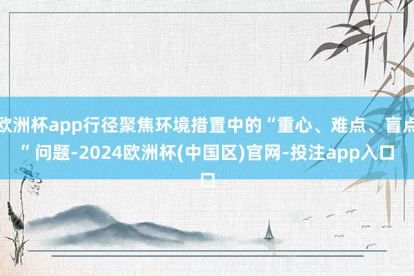 欧洲杯app行径聚焦环境措置中的“重心、难点、盲点”问题-2024欧洲杯(中国区)官网-投注app入口