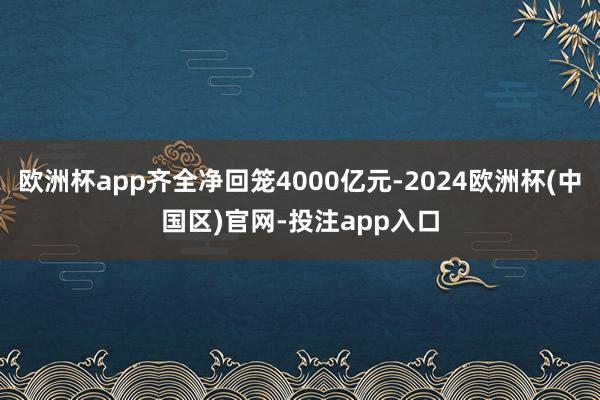 欧洲杯app齐全净回笼4000亿元-2024欧洲杯(中国区)官网-投注app入口