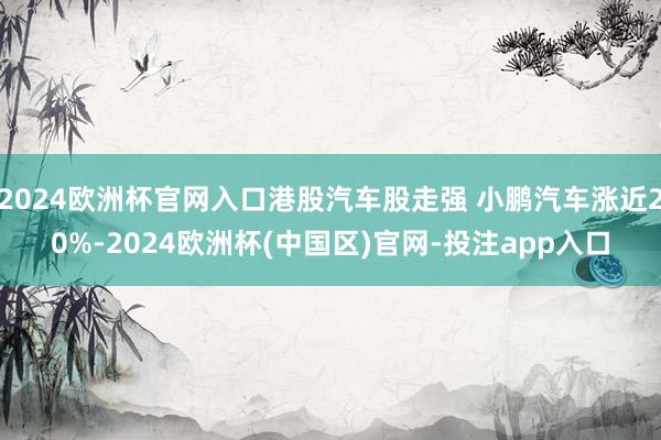 2024欧洲杯官网入口港股汽车股走强 小鹏汽车涨近20%-2024欧洲杯(中国区)官网-投注app入口