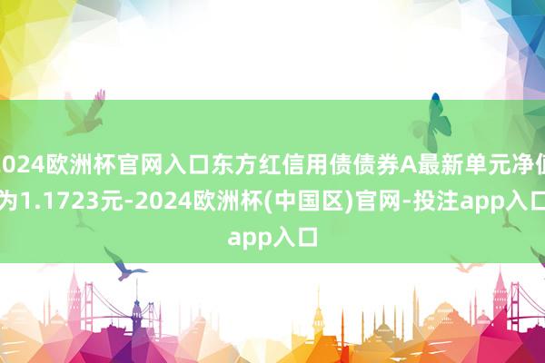 2024欧洲杯官网入口东方红信用债债券A最新单元净值为1.1723元-2024欧洲杯(中国区)官网-投注app入口