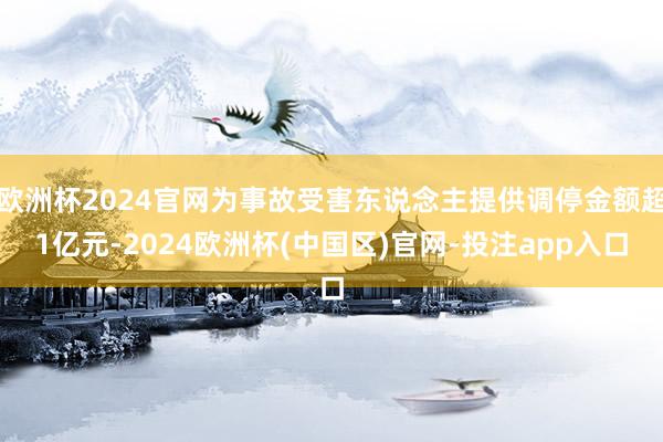 欧洲杯2024官网为事故受害东说念主提供调停金额超1亿元-2024欧洲杯(中国区)官网-投注app入口