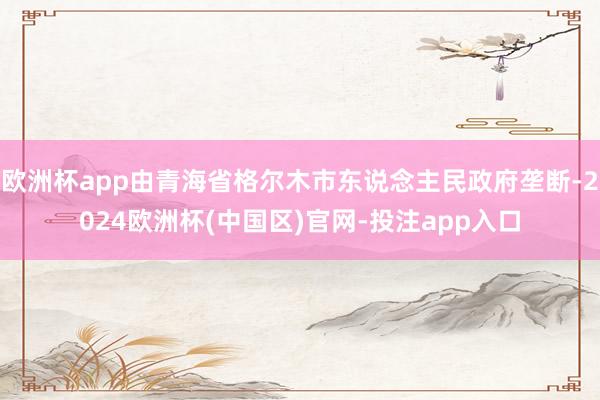欧洲杯app由青海省格尔木市东说念主民政府垄断-2024欧洲杯(中国区)官网-投注app入口