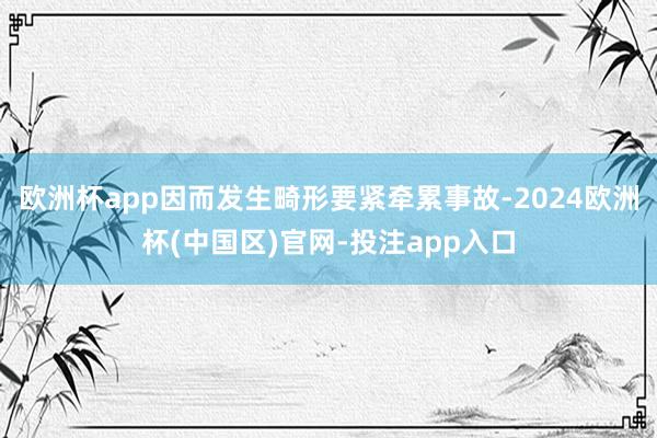 欧洲杯app因而发生畸形要紧牵累事故-2024欧洲杯(中国区)官网-投注app入口