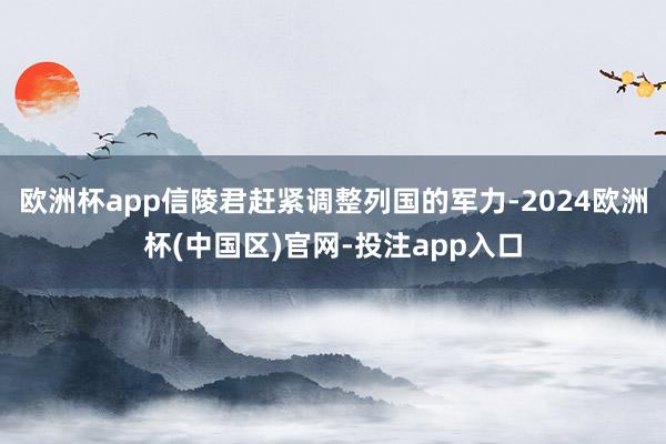 欧洲杯app信陵君赶紧调整列国的军力-2024欧洲杯(中国区)官网-投注app入口