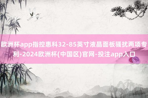 欧洲杯app指控惠科32-85英寸液晶面板骚扰两项专利-2024欧洲杯(中国区)官网-投注app入口