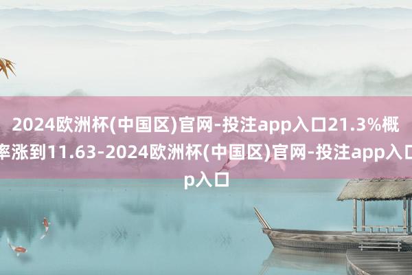 2024欧洲杯(中国区)官网-投注app入口21.3%概率涨到11.63-2024欧洲杯(中国区)官网-投注app入口