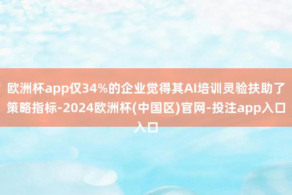 欧洲杯app仅34%的企业觉得其AI培训灵验扶助了策略指标-2024欧洲杯(中国区)官网-投注app入口