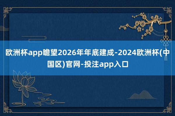 欧洲杯app瞻望2026年年底建成-2024欧洲杯(中国区)官网-投注app入口