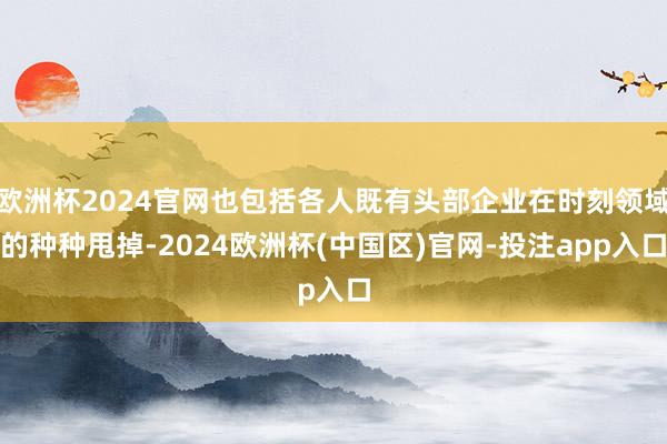 欧洲杯2024官网也包括各人既有头部企业在时刻领域的种种甩掉-2024欧洲杯(中国区)官网-投注app入口