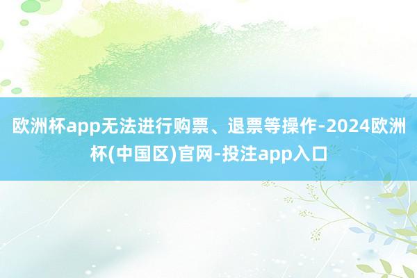 欧洲杯app无法进行购票、退票等操作-2024欧洲杯(中国区)官网-投注app入口