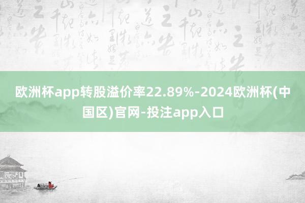 欧洲杯app转股溢价率22.89%-2024欧洲杯(中国区)官网-投注app入口