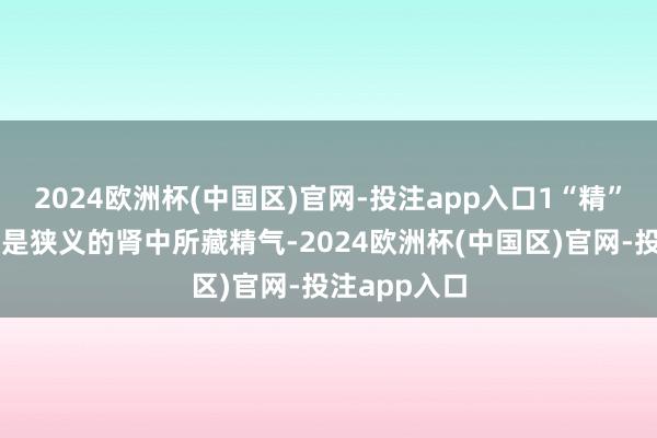 2024欧洲杯(中国区)官网-投注app入口1“精”在此处指的是狭义的肾中所藏精气-2024欧洲杯(中国区)官网-投注app入口