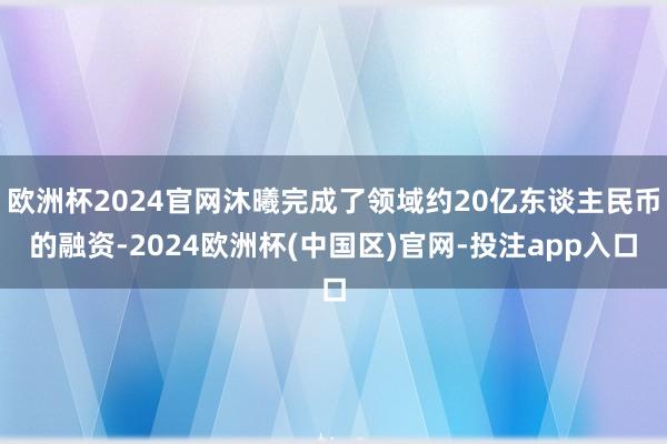 欧洲杯2024官网沐曦完成了领域约20亿东谈主民币的融资-2024欧洲杯(中国区)官网-投注app入口