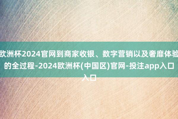 欧洲杯2024官网到商家收银、数字营销以及奢靡体验的全过程-2024欧洲杯(中国区)官网-投注app入口