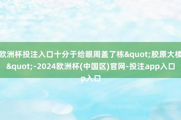 欧洲杯投注入口十分于给眼周盖了栋"胶原大楼"-2024欧洲杯(中国区)官网-投注app入口