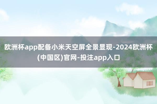 欧洲杯app配备小米天空屏全景显现-2024欧洲杯(中国区)官网-投注app入口