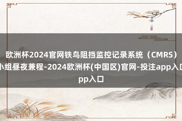 欧洲杯2024官网铁鸟阻挡监控记录系统（CMRS）小组昼夜兼程-2024欧洲杯(中国区)官网-投注app入口