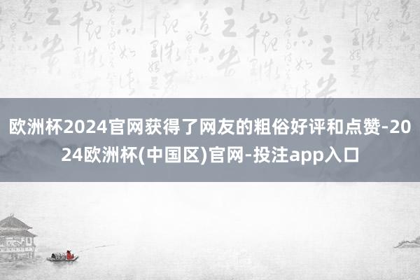 欧洲杯2024官网获得了网友的粗俗好评和点赞-2024欧洲杯(中国区)官网-投注app入口